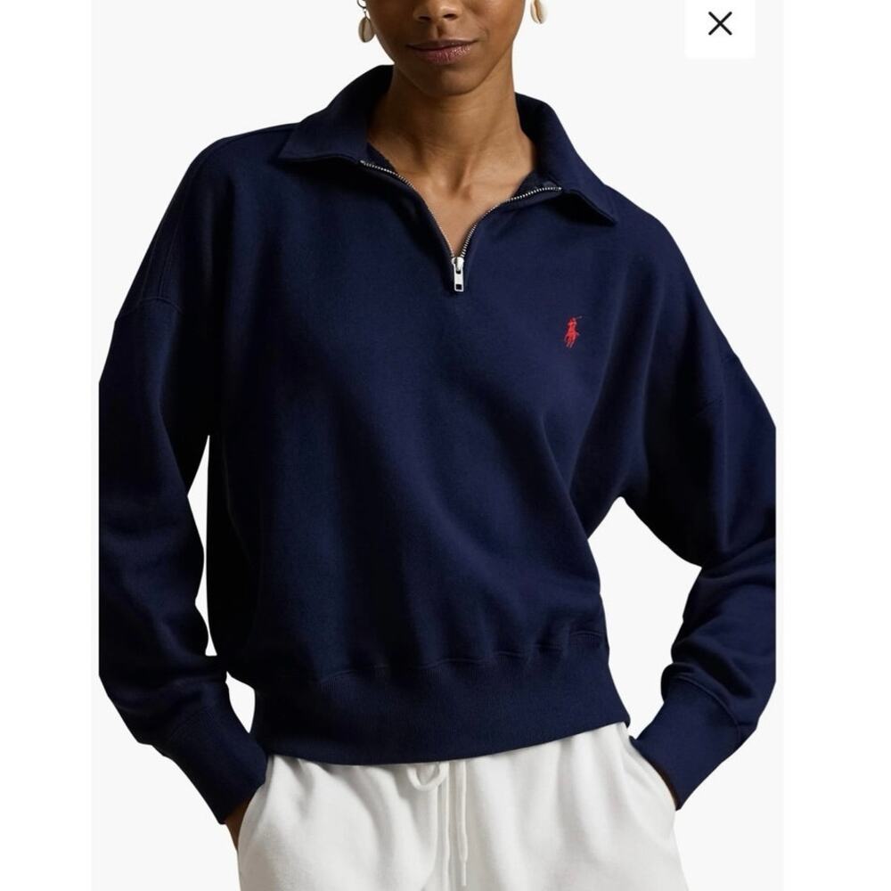 NWOT Polo Ralph Lauren Lightweight Quarter Zip Pullover in Cruise Navy SZ M